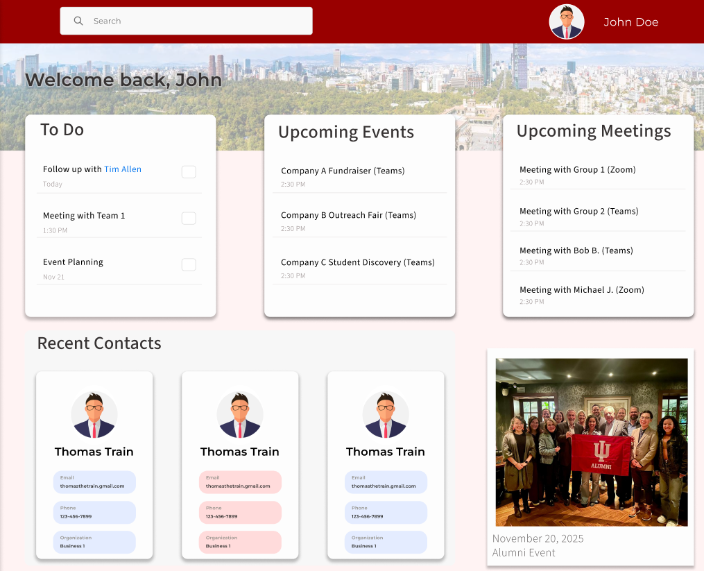 Screenshot of homepage design